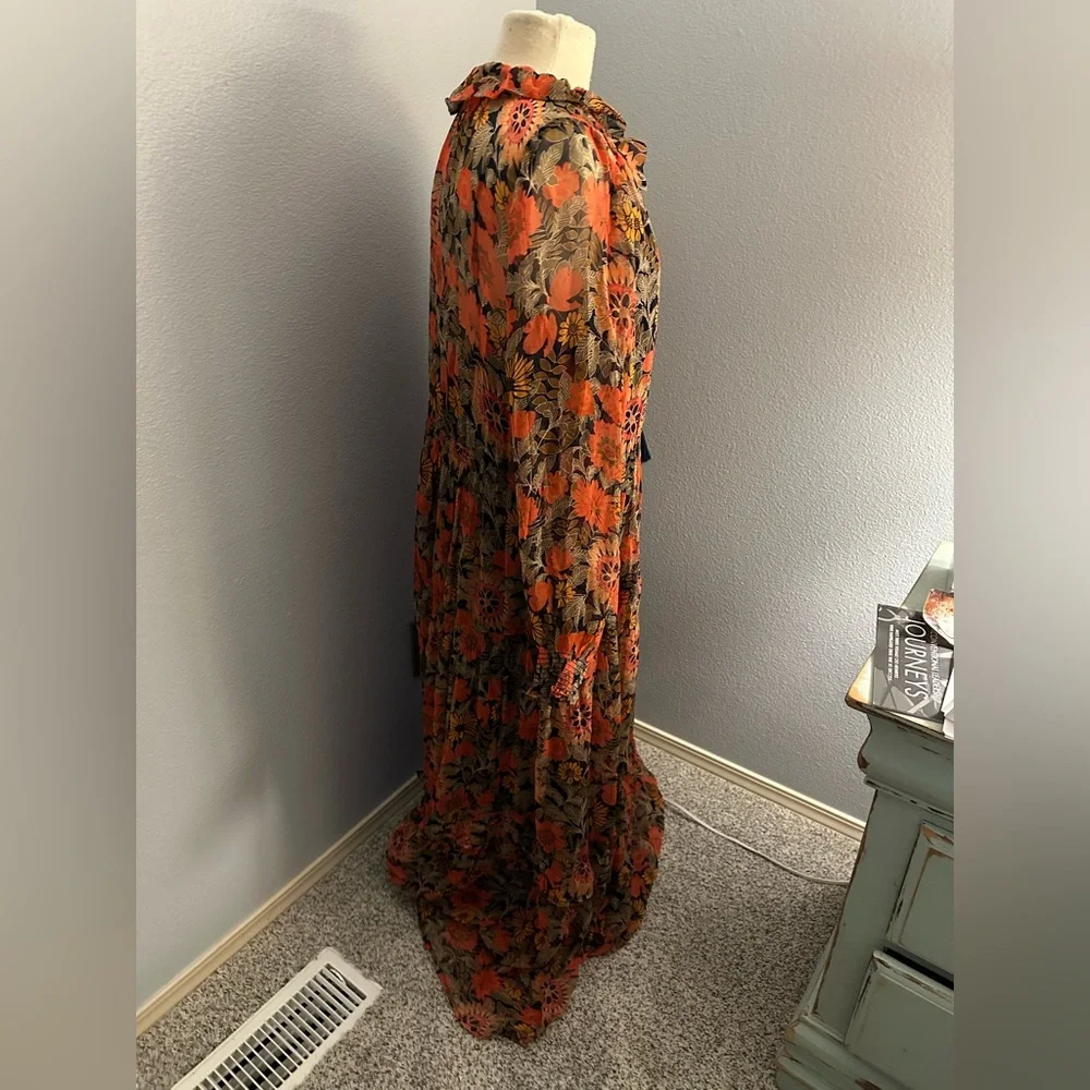 Anthropologie Marais Printed Chiffon Maxi Dress - Picture 5 of 8